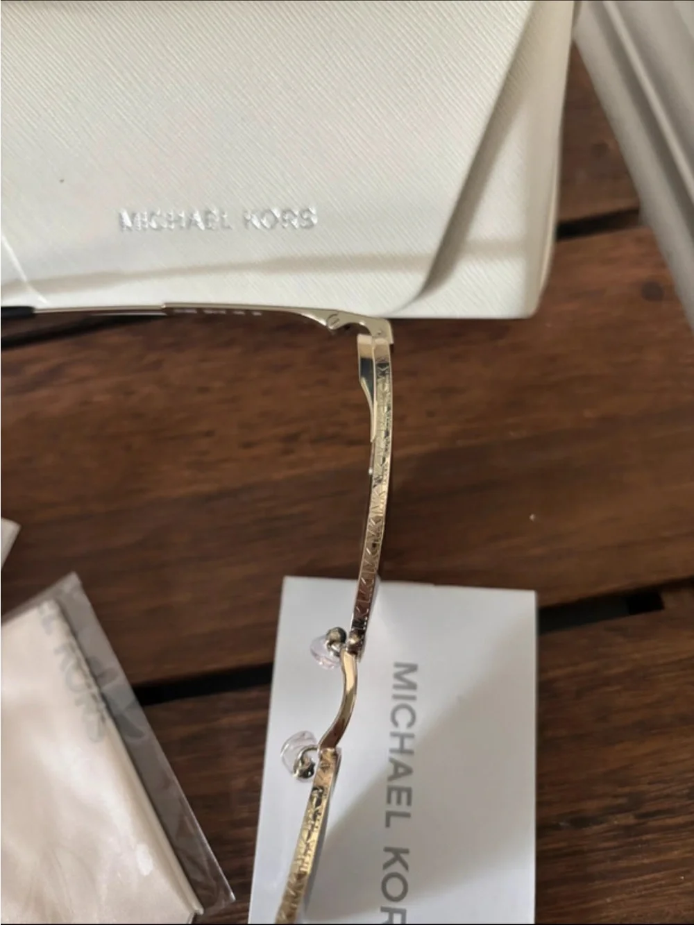 Michael Kors Gold Frame Black Lens Cat-Eye Sunglasses
